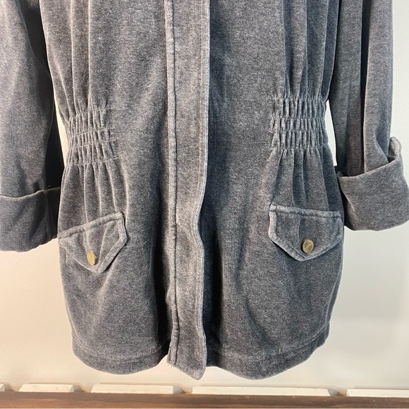 Charter Club Jacket Women  Full Zip Pockets Long Sleeve Gray large - Picture 4 of 12